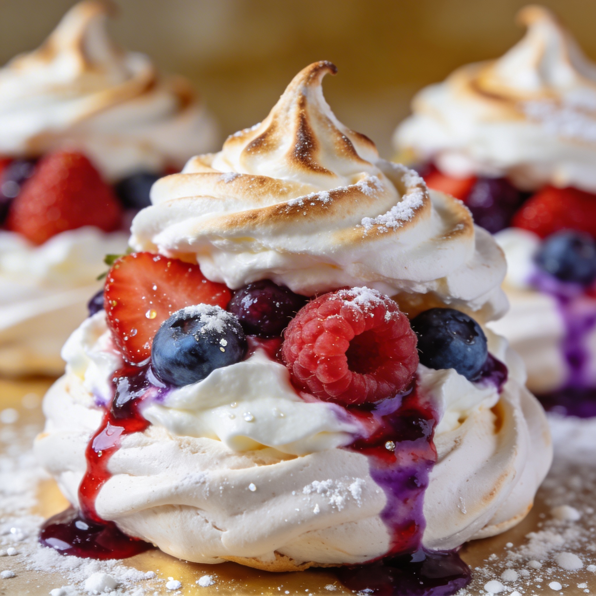 Maringue with berries